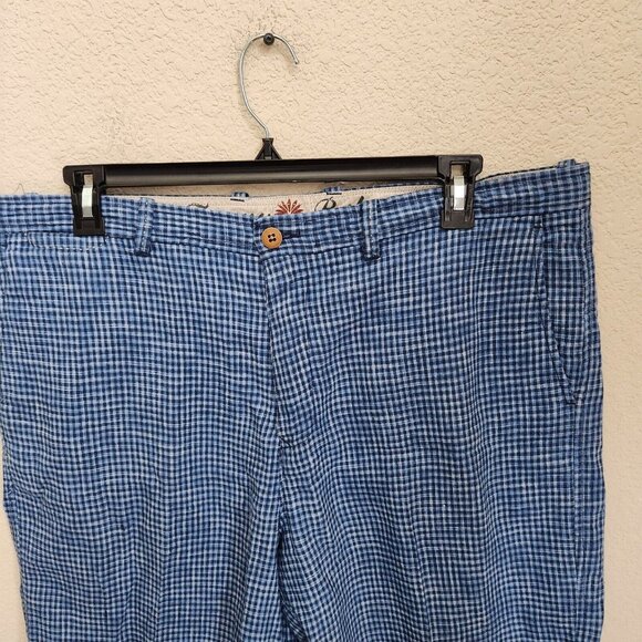 Tommy Bahama Linen Silk Shorts Mens 38 Checkered Chino Summer Mid‎ Rise 40x11 - Picture 2 of 15